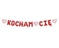 Girlanda papierowa "KOCHAM CIĘ" czerwona 1,8 m BF-BKOH Godan